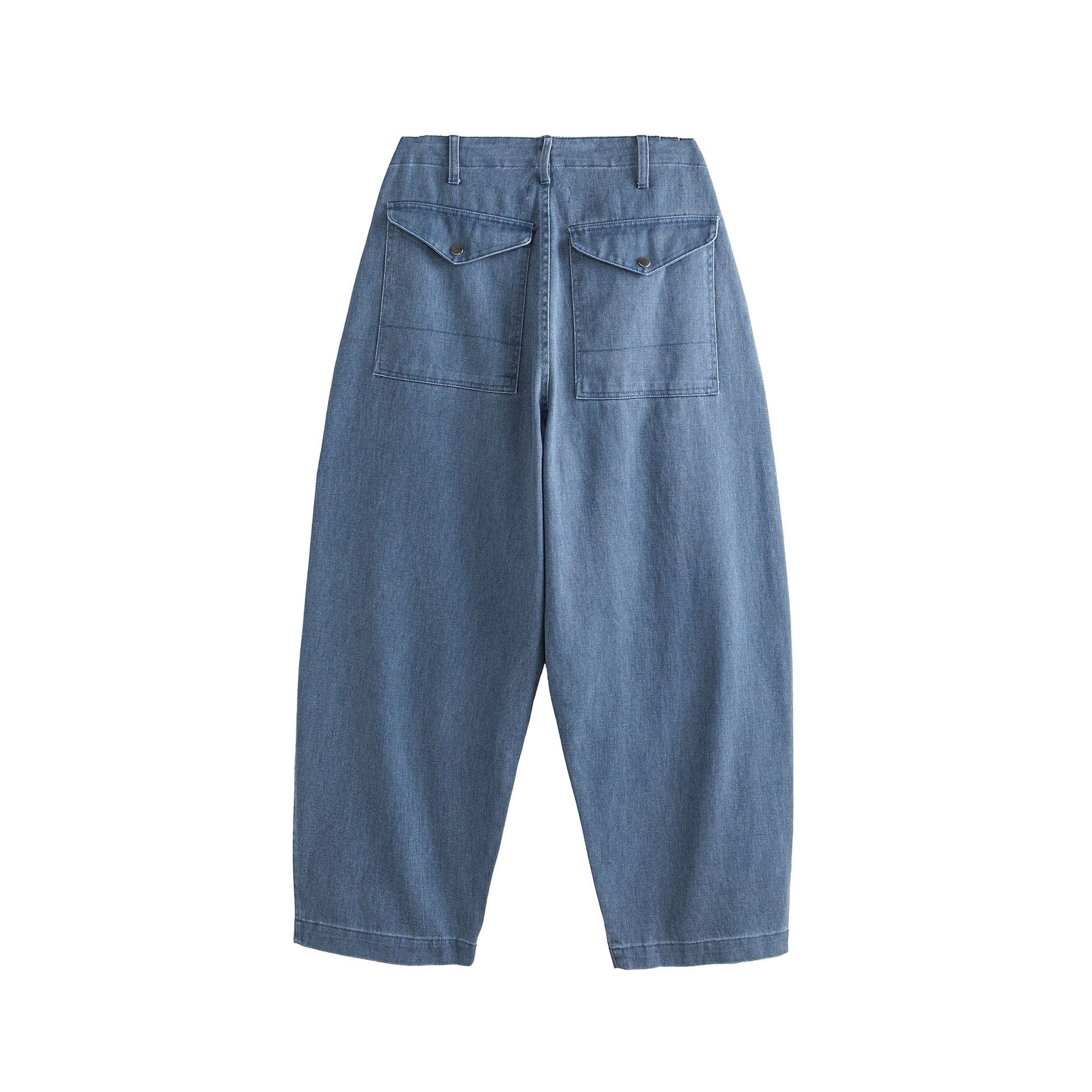 ME DA IGUAL Asymmetrical Snap Wide-Leg Cargo Jeans-Jeans-M-Free Shipping Leatheretro