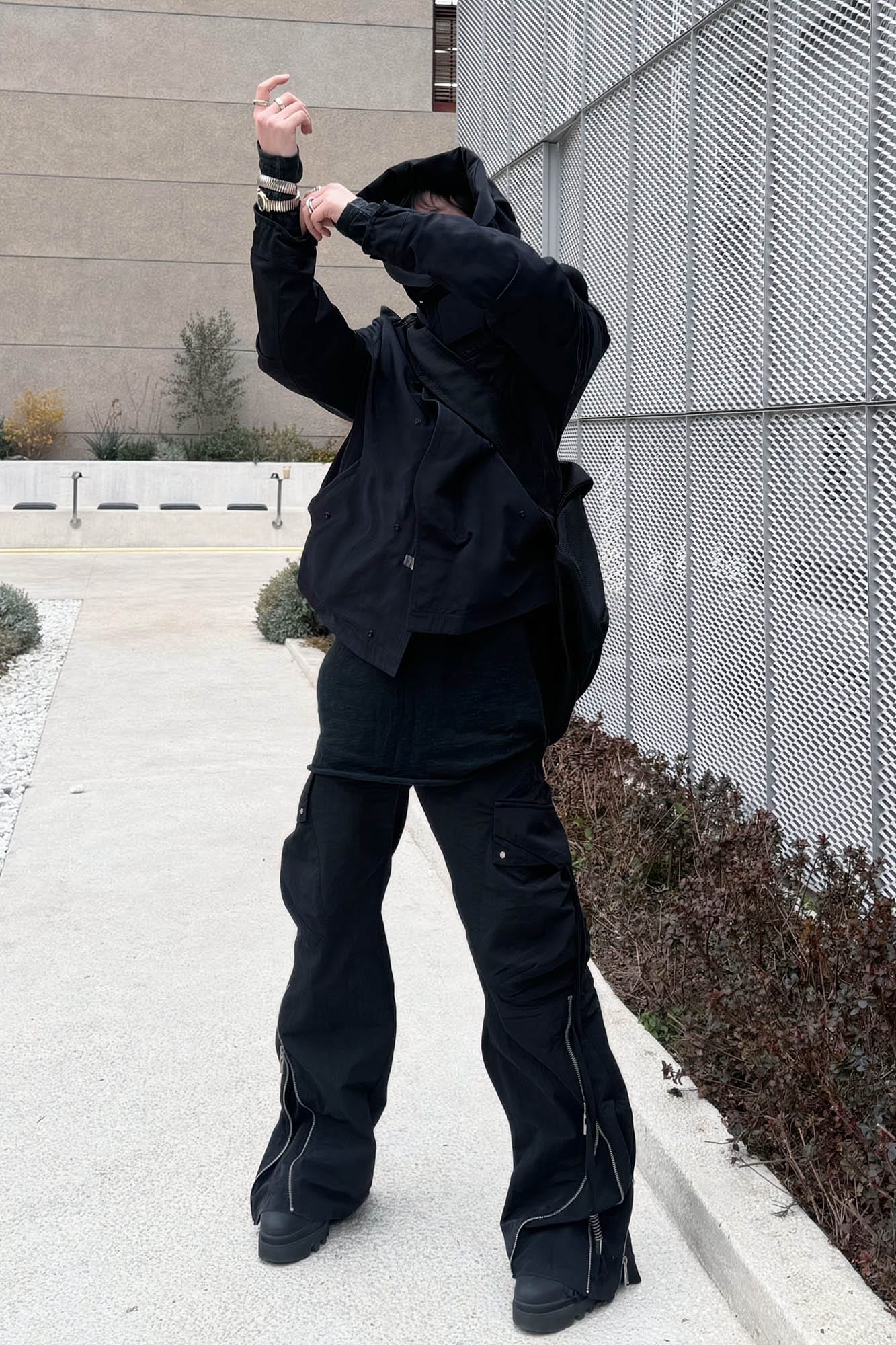 RELABEL Flared Multi-Zip Cargo Pants-Pants-S-Free Shipping Leatheretro