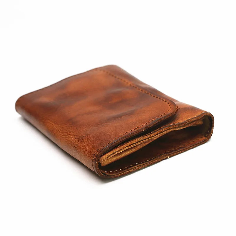 Handmade Leather RFID Zipper Wallet - Vintage Card Holder Coin Purse-Wallets & Money Clips-Dark Brown-Free Shipping Leatheretro