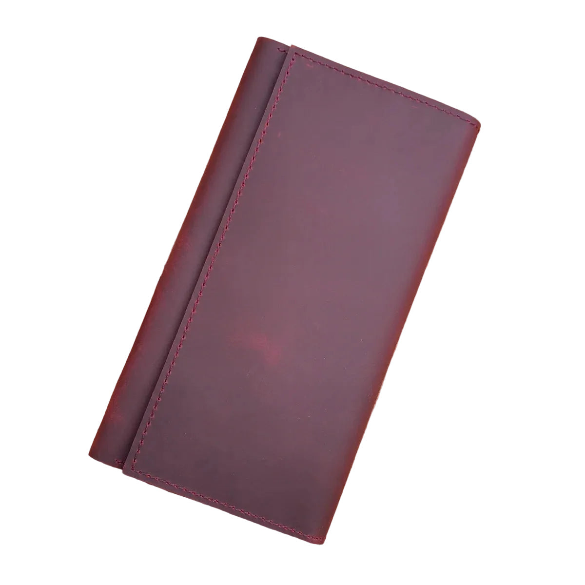 Men's Vintage Pull-Up Leather Long Wallet - Large Capacity Cowhide Clutch-Wallets & Money Clips-Reddish Brown-Free Shipping Leatheretro