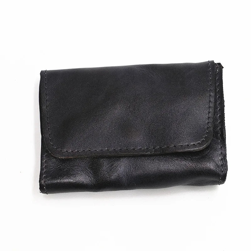 Handmade Leather RFID Zipper Wallet - Vintage Card Holder Coin Purse-Wallets & Money Clips-Dark Brown-Free Shipping Leatheretro