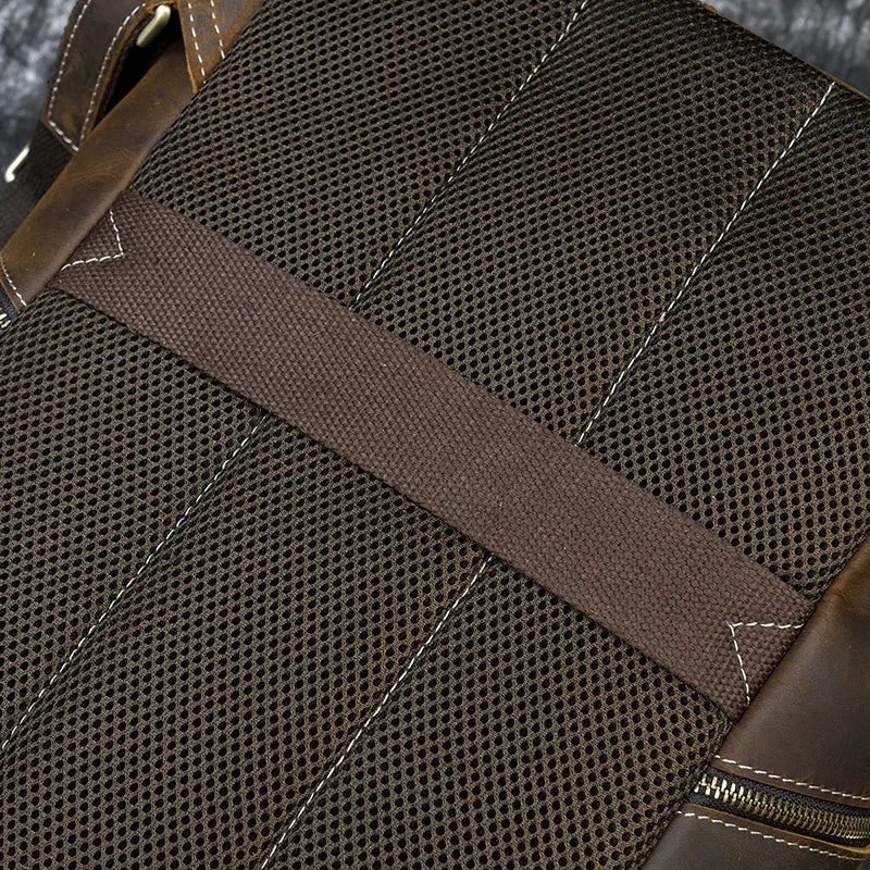 Vintage Crazy Horse Genuine Leather Backpack - Laptop Rucksack Student Bag-Backpacks-Brown-Free Shipping Leatheretro
