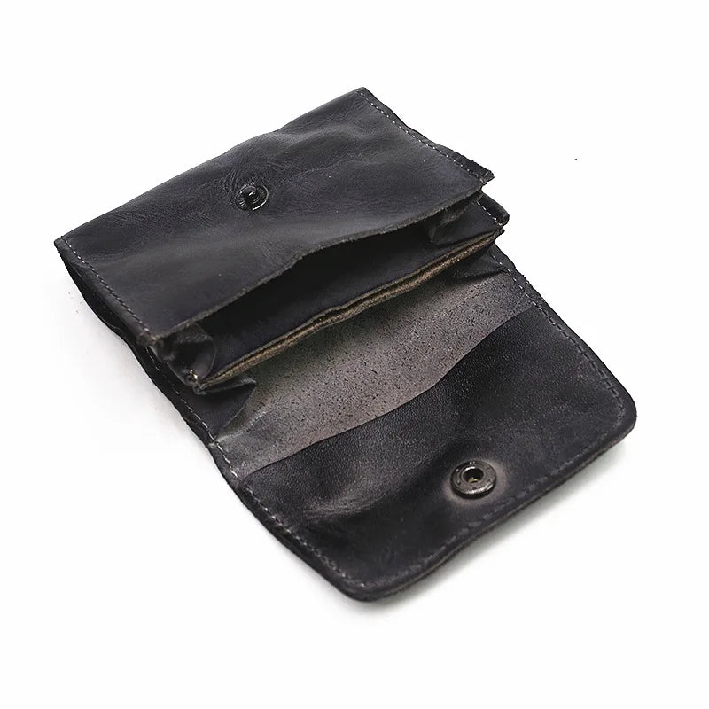 Handmade Leather RFID Zipper Wallet - Vintage Card Holder Coin Purse-Wallets & Money Clips-Dark Brown-Free Shipping Leatheretro
