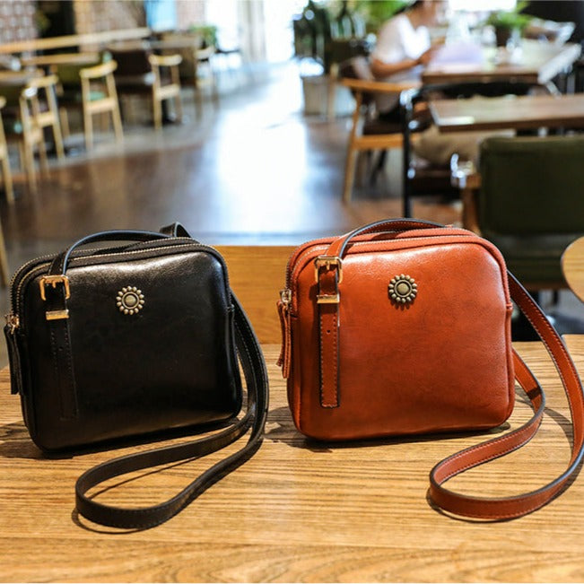 Vintage Style Square Shoulder Bag-Handbags-Black-Free Shipping Leatheretro