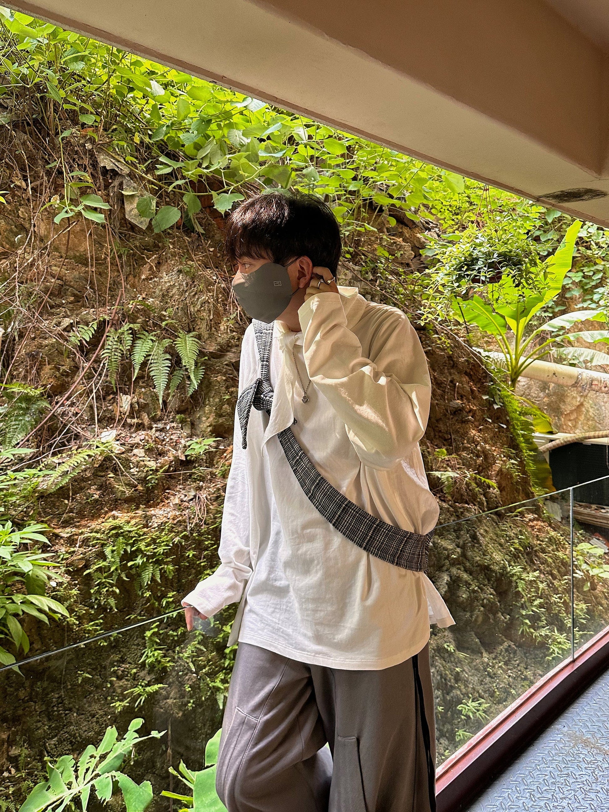 RELABEL Deconstructed Scarf Long-Sleeve Tee-L/S Tee-XS-Yellow-Free Shipping Leatheretro