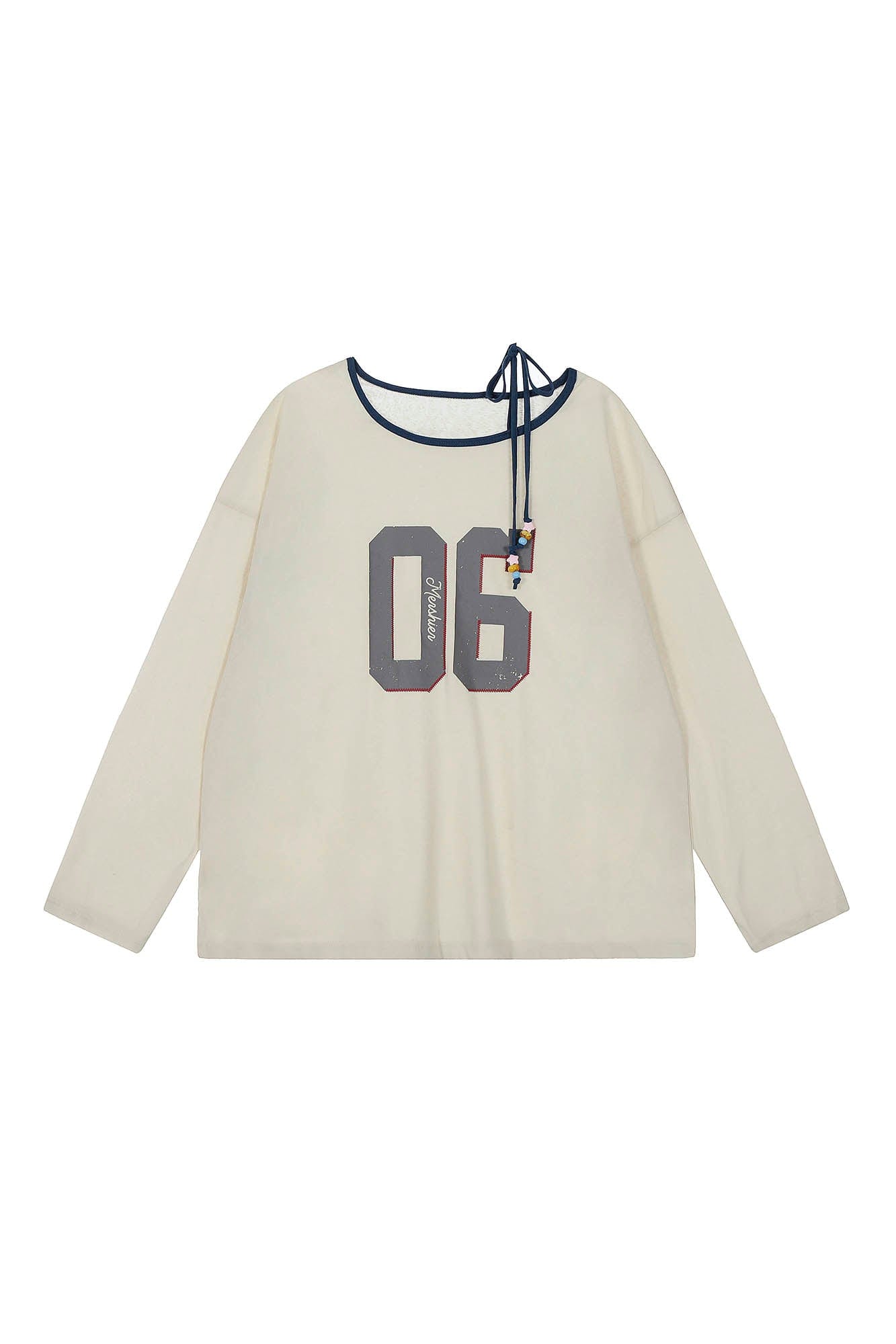 CLP No.06 Drawstring Neck Long-Sleeve Tee-L/S Tee-S-Free Shipping Leatheretro