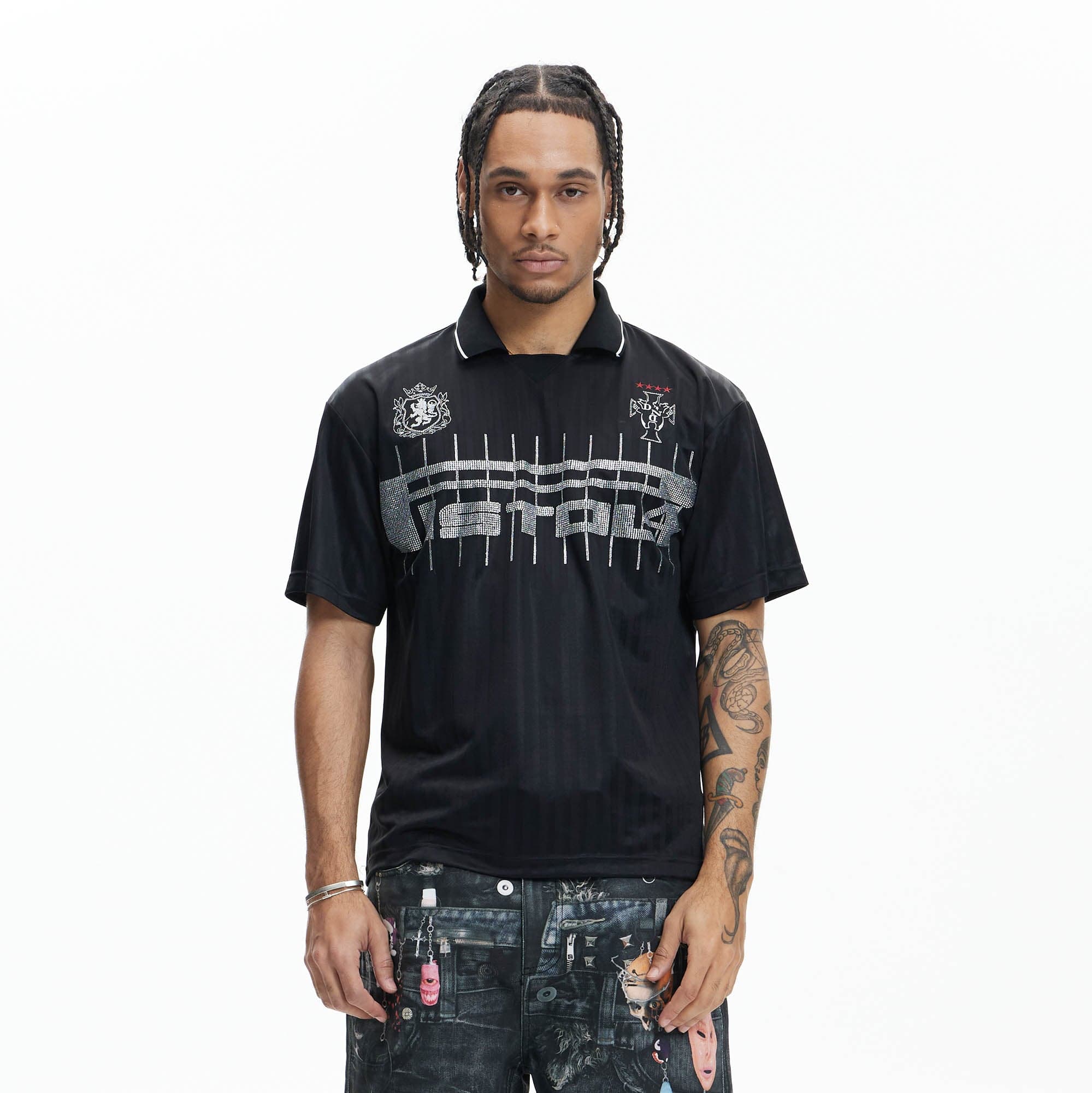 DND4DES Diamond Embroidered Soccer Jersey-T Shirt-S-Free Shipping Leatheretro