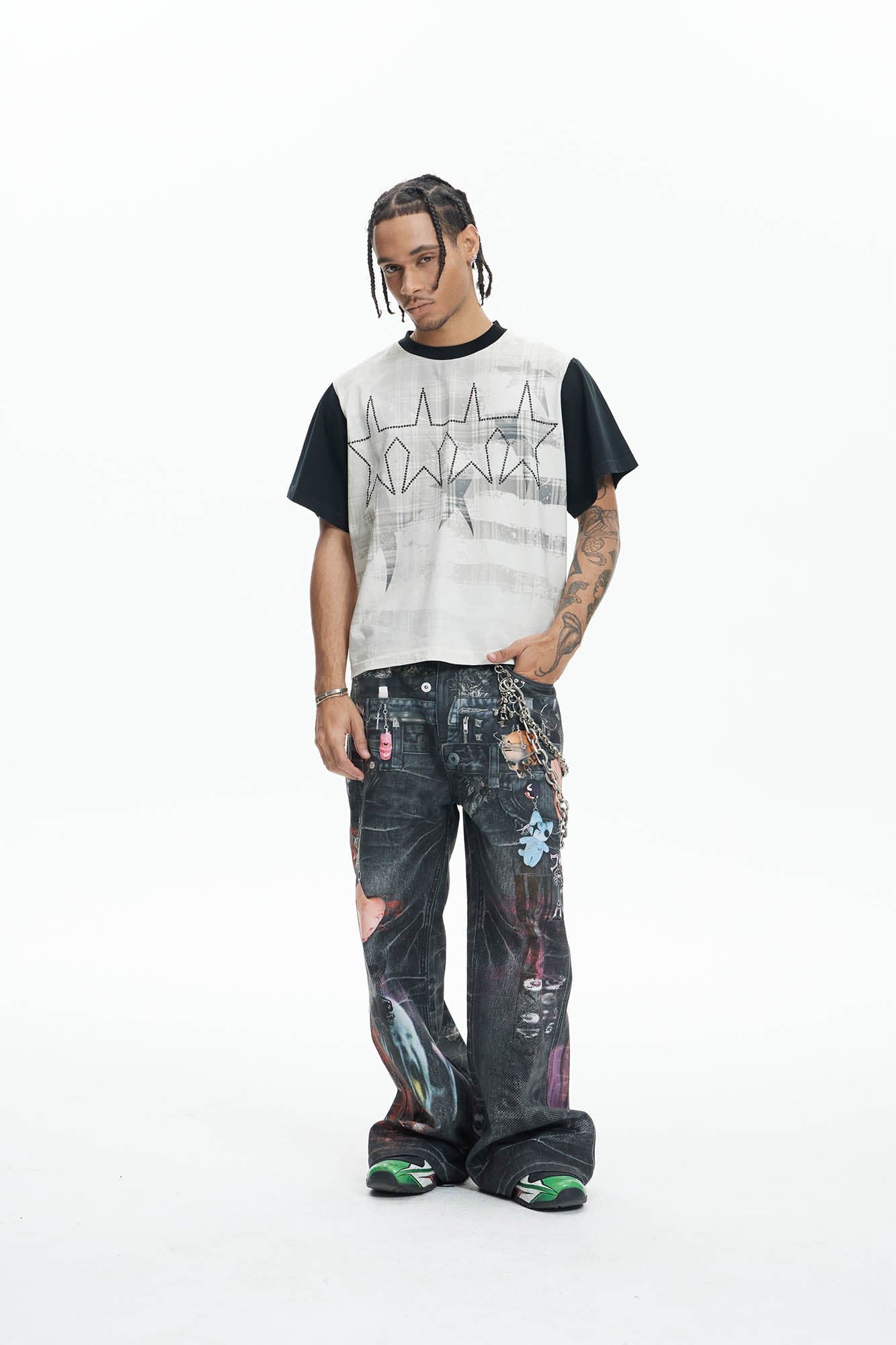 DND4DES Diamond Star Contrast T-Shirt-T Shirt-S-Free Shipping Leatheretro