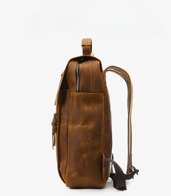 Genuine Leather Men's Backpack-Backpack-Black-30cm*10cm*38cm-Free Shipping Leatheretro