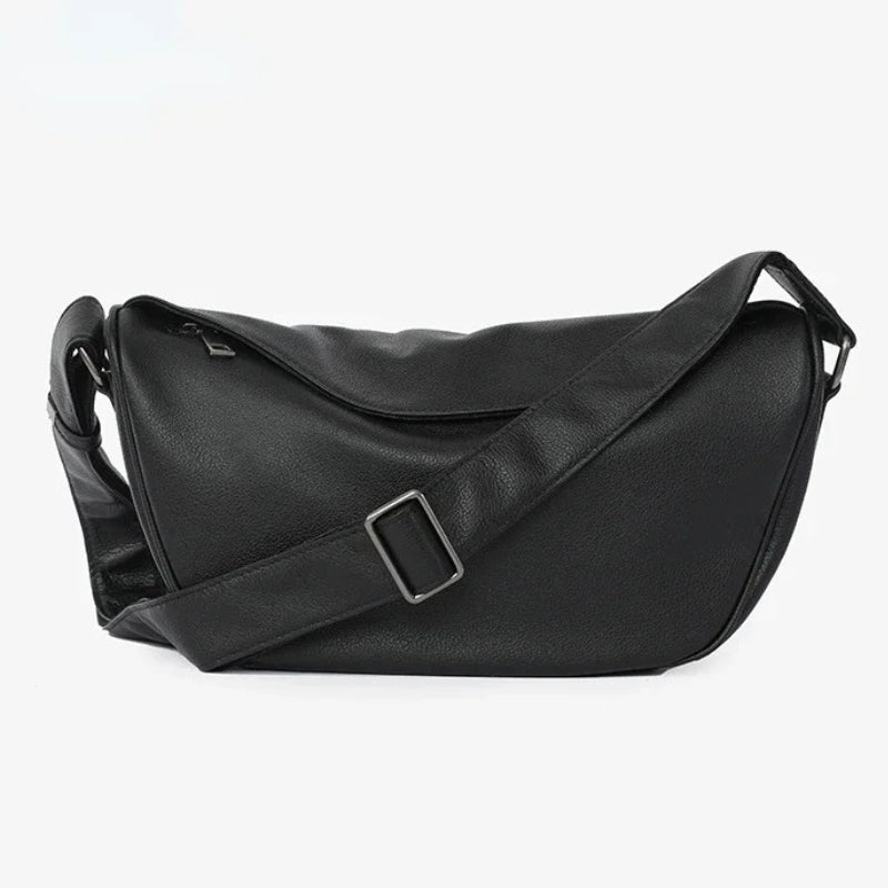 Cowhide Leather Retro Fashion Saddle Bag - Crossbody Luxury Handbag-Handbags-Black-Small-Free Shipping Leatheretro