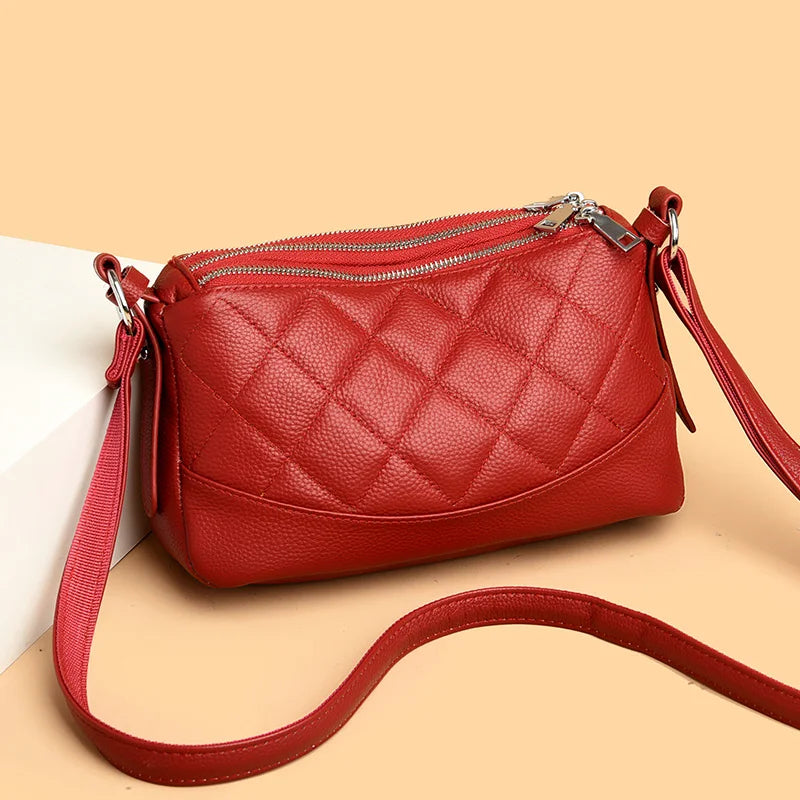 Genuine Leather Female Crossbody Bags-Handbags-Brown-Free Shipping Leatheretro