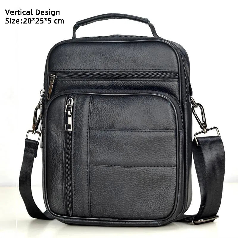 Retro Soft Cowhide Leather Crossbody - Mini Pad Boy Shoulder Bag-Crossbody Bag-Black 181-Free Shipping Leatheretro