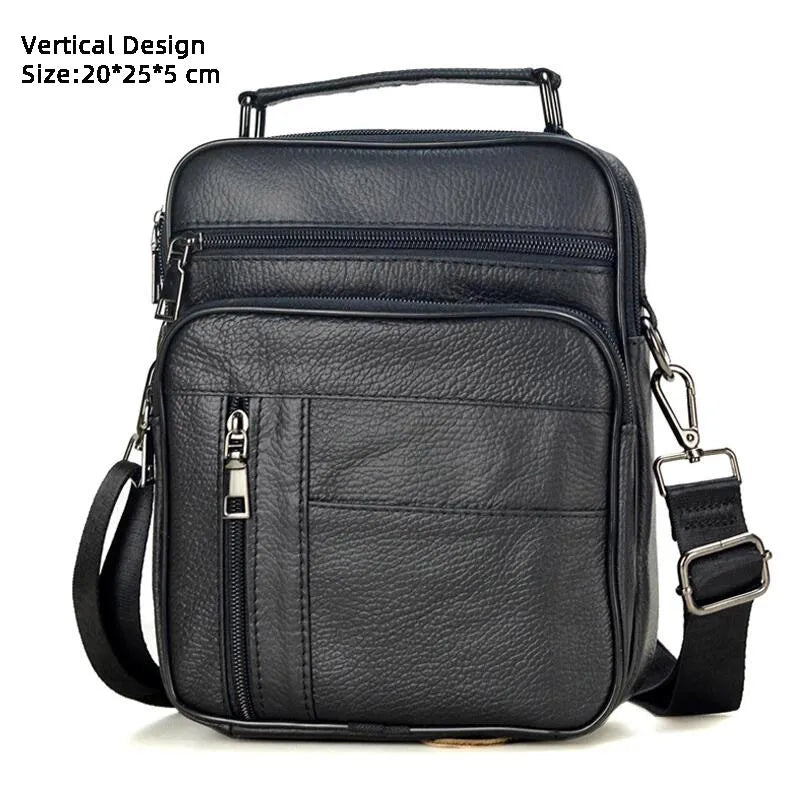 Retro Soft Cowhide Leather Crossbody - Mini Pad Boy Shoulder Bag-Crossbody Bag-Black 193-Free Shipping Leatheretro