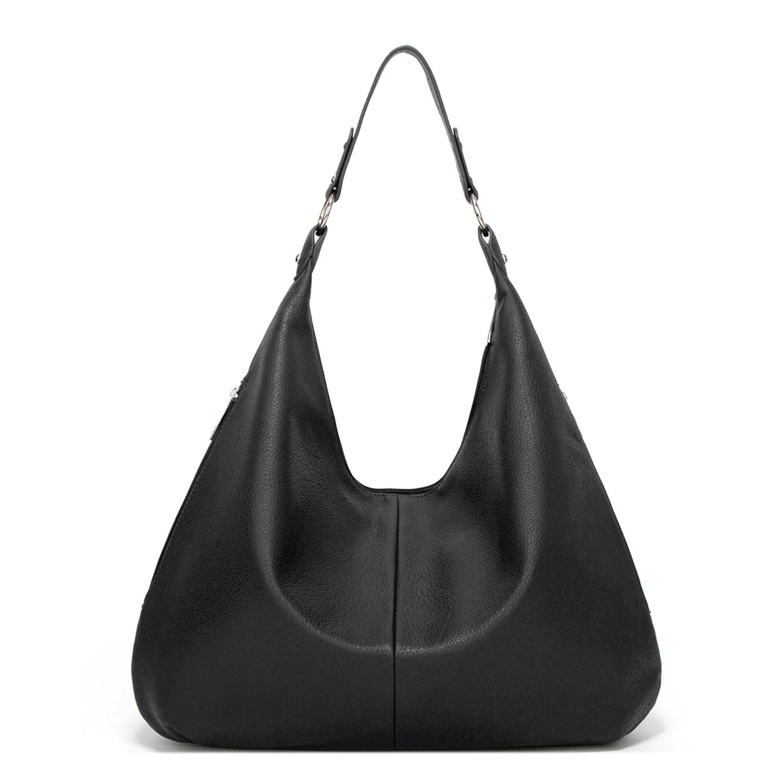 Fashion Hobo Bags for Women Soft Slouchy Bag-Tote Bag-Black-Free Shipping Leatheretro