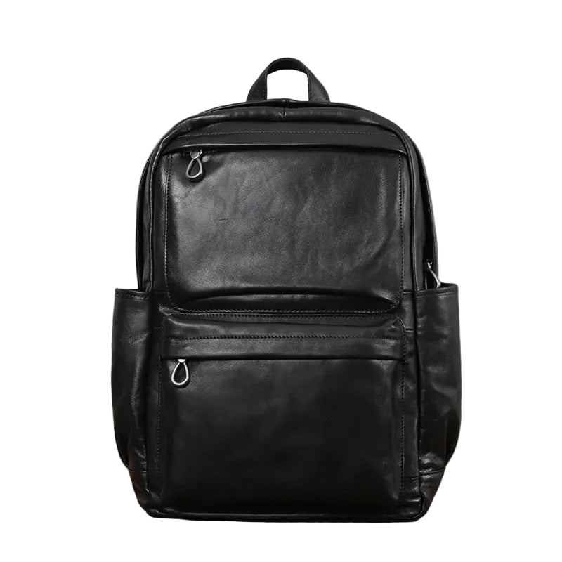 Genuine Leather Men Vintage Laptop Bag - Large Capacity Travel Backpack-Backpacks-Coffee-Free Shipping Leatheretro