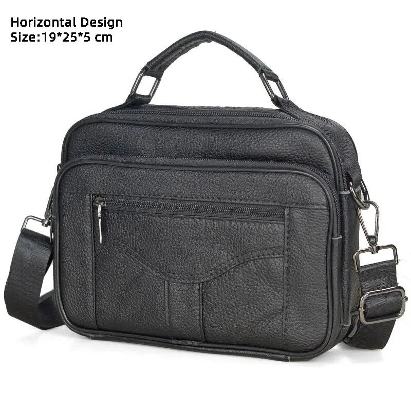 Retro Soft Cowhide Leather Crossbody - Mini Pad Boy Shoulder Bag-Crossbody Bag-Black 21-Free Shipping Leatheretro