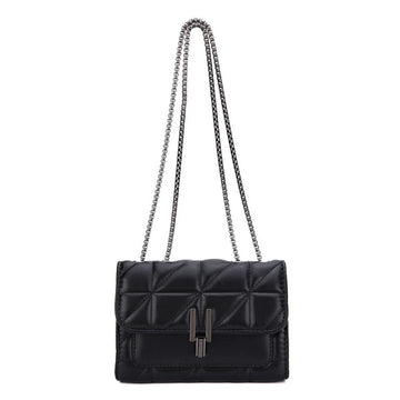 Elegant Black Mini Tartan Crossbody Bag - Adjustable Shoulder Strap Handbag-Messenger Bag-Black-Free Shipping Leatheretro