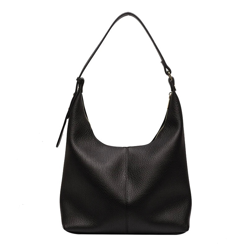 New Style Fashionable Zipper Shoulder Bags for Women-Handbags-Black-Free Shipping Leatheretro