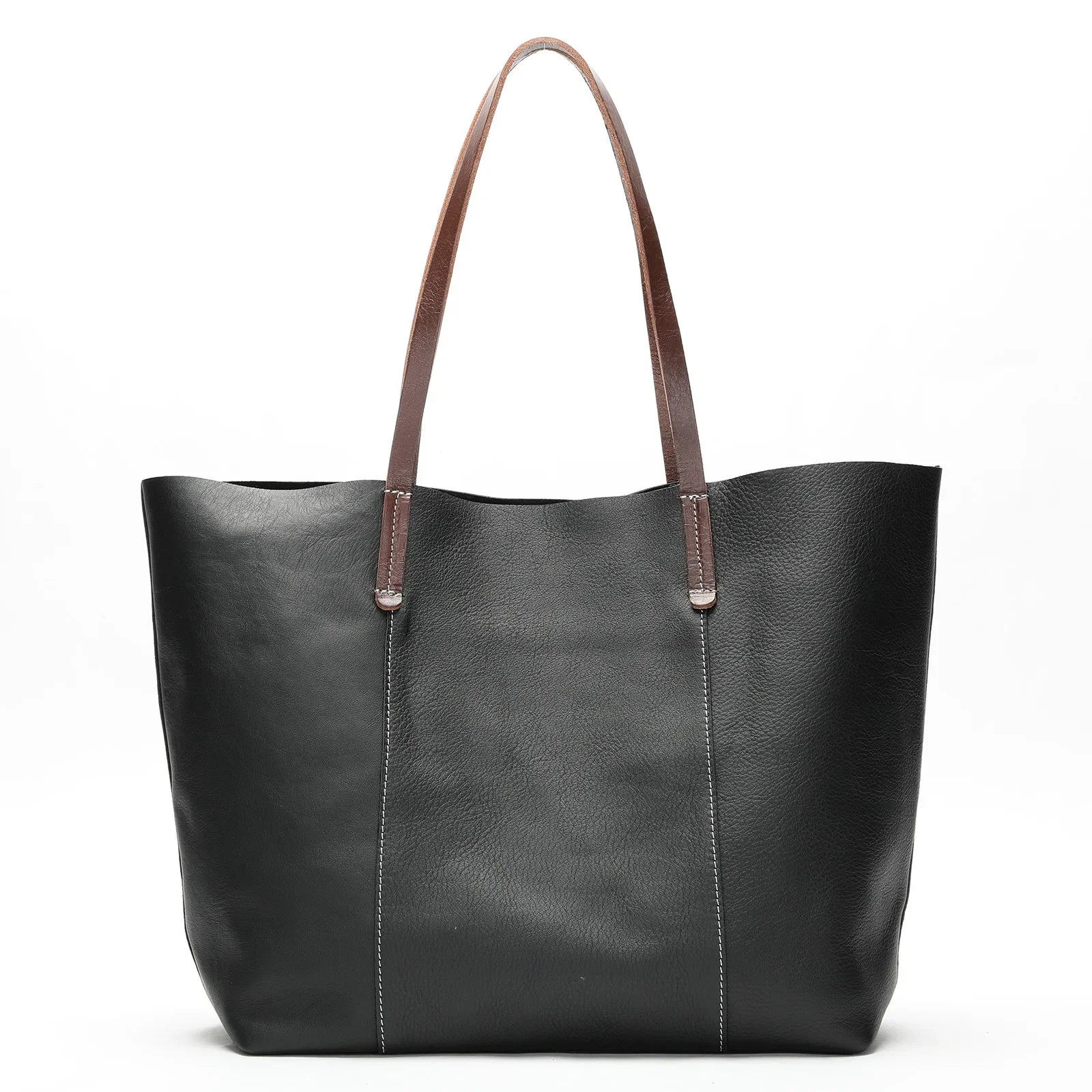 Large Capacity Leather Women's Tote Bag-Tote Bag-Black-Free Shipping Leatheretro