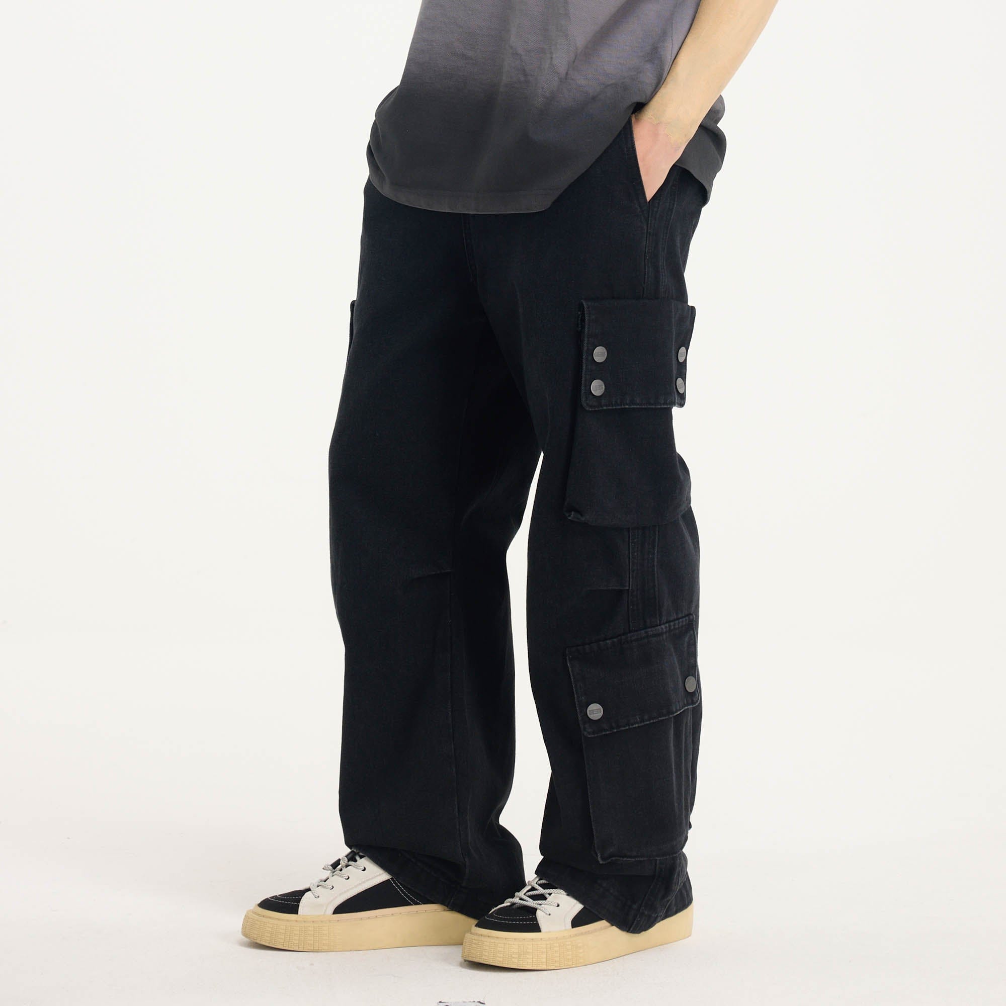 BONELESS Distressed Multi-Pocket Drawstring Cargo Jeans-Jeans-S-Blue-Free Shipping Leatheretro