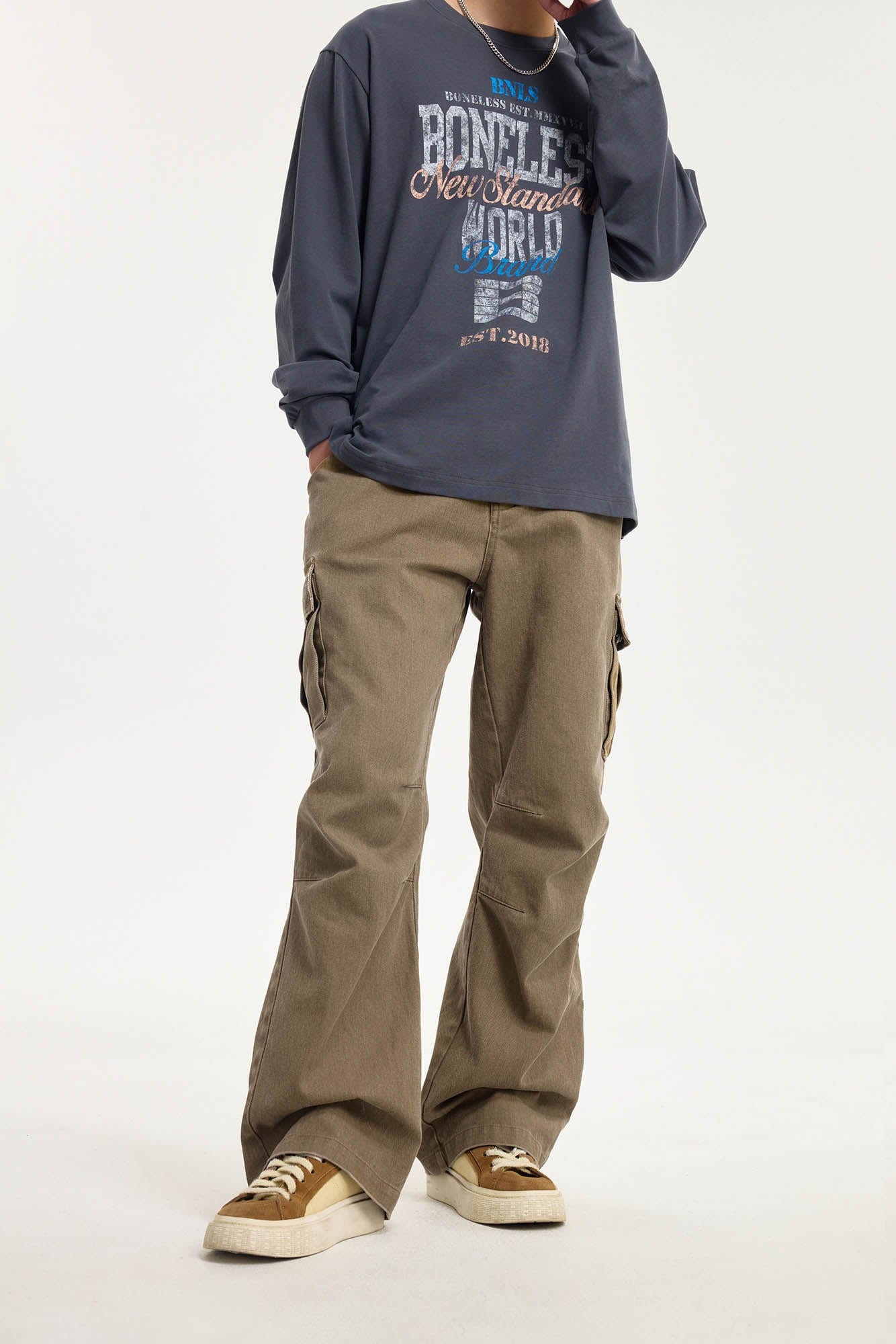 BONELESS Pleated Bellows Pocket Cargo Pants-Pants-S-Free Shipping Leatheretro