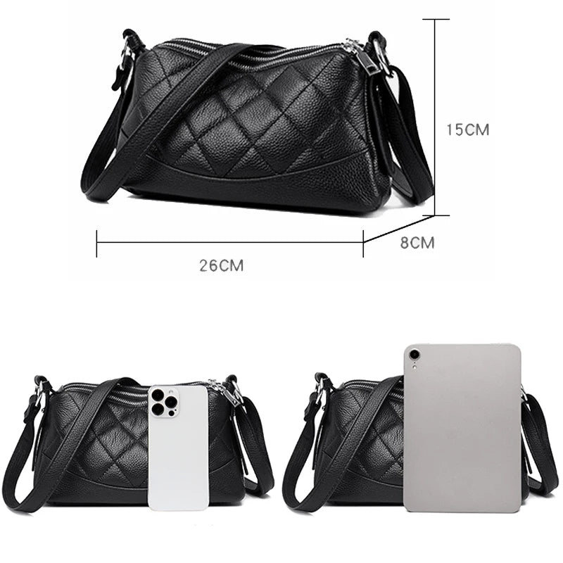 Genuine Leather Female Crossbody Bags-Handbags-Brown-Free Shipping Leatheretro