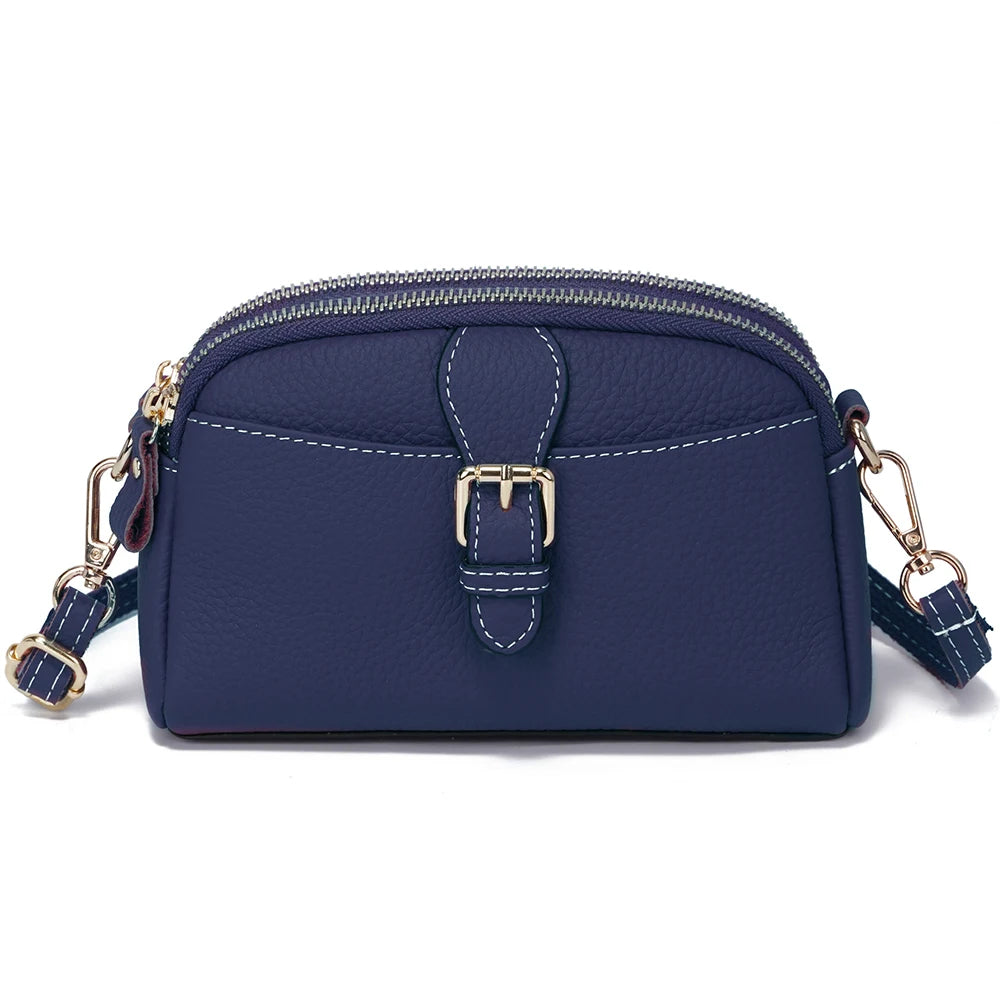 Women’s Leather Wristlet Crossbody Phone Bag-Handbags-Dark Blue-Free Shipping Leatheretro