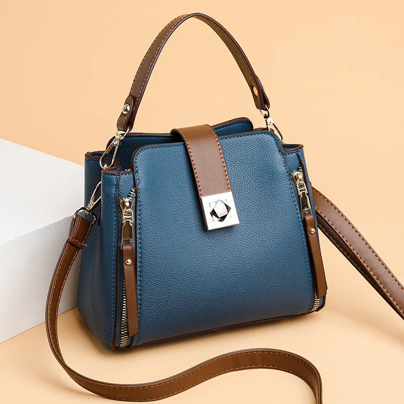 Fashion Crossbody Bag High-End Shoulder Purse-Handbags-Blue-Free Shipping Leatheretro