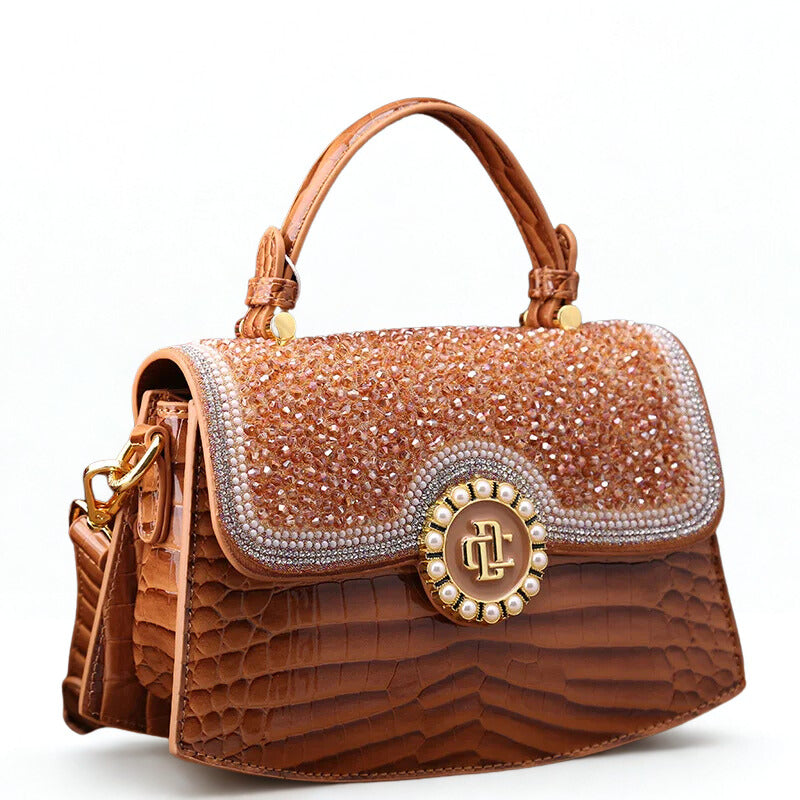 Crocodile Pattern Genuine Leather Women's Handbags - Portable Shell Tote Bags-Handbags-Black-Free Shipping Leatheretro