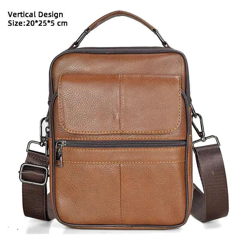 Retro Soft Cowhide Leather Crossbody - Mini Pad Boy Shoulder Bag-Crossbody Bag-Brown02-Free Shipping Leatheretro