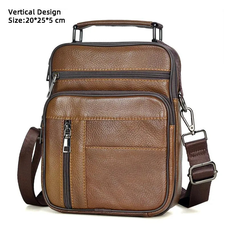 Retro Soft Cowhide Leather Crossbody - Mini Pad Boy Shoulder Bag-Crossbody Bag-Brown193-Free Shipping Leatheretro