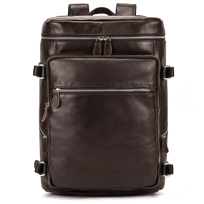 Vintage Crazy Horse Genuine Leather Backpack - Laptop Rucksack Student Bag-Backpacks-Brown-Free Shipping Leatheretro