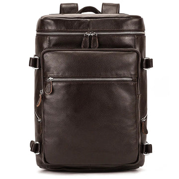 Vintage Crazy Horse Genuine Leather Backpack - Laptop Rucksack Student Bag-Backpacks-Brown-Free Shipping Leatheretro