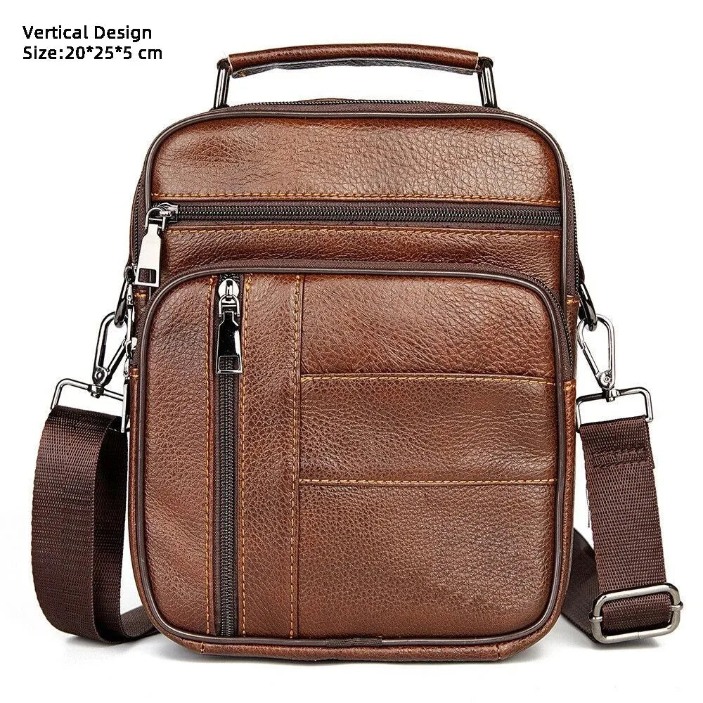 Retro Soft Cowhide Leather Crossbody - Mini Pad Boy Shoulder Bag-Crossbody Bag-Brown 181-Free Shipping Leatheretro