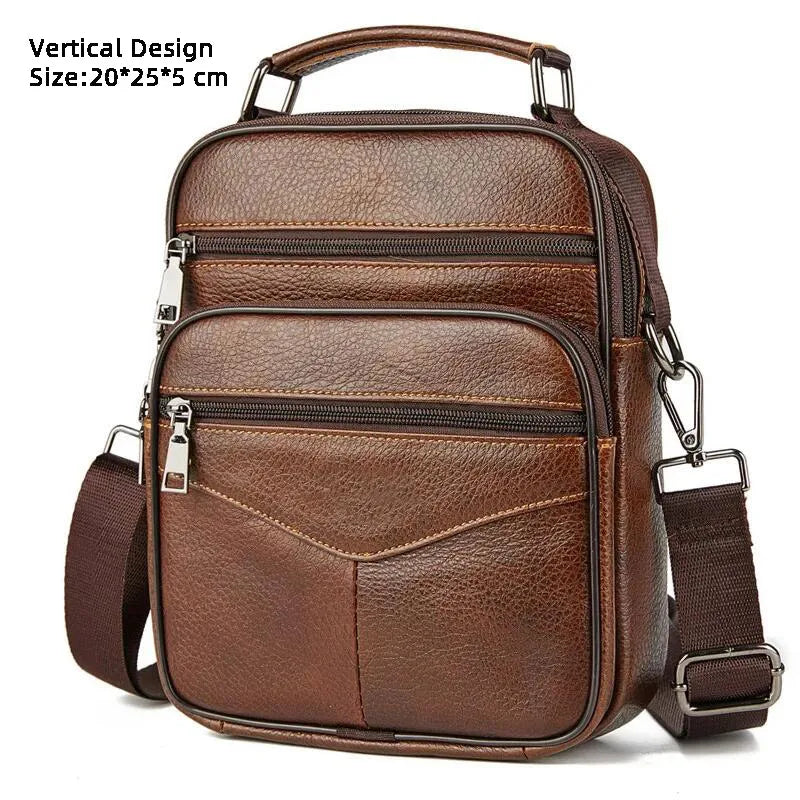 Retro Soft Cowhide Leather Crossbody - Mini Pad Boy Shoulder Bag-Crossbody Bag-Brown 191-Free Shipping Leatheretro