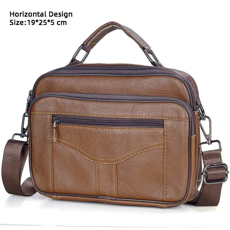 Retro Soft Cowhide Leather Crossbody - Mini Pad Boy Shoulder Bag-Crossbody Bag-Brown 21-Free Shipping Leatheretro