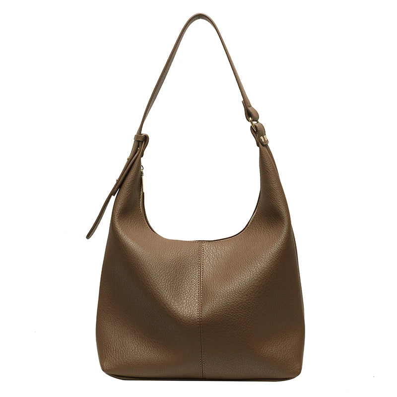 New Style Fashionable Zipper Shoulder Bags for Women-Handbags-Brown-Free Shipping Leatheretro