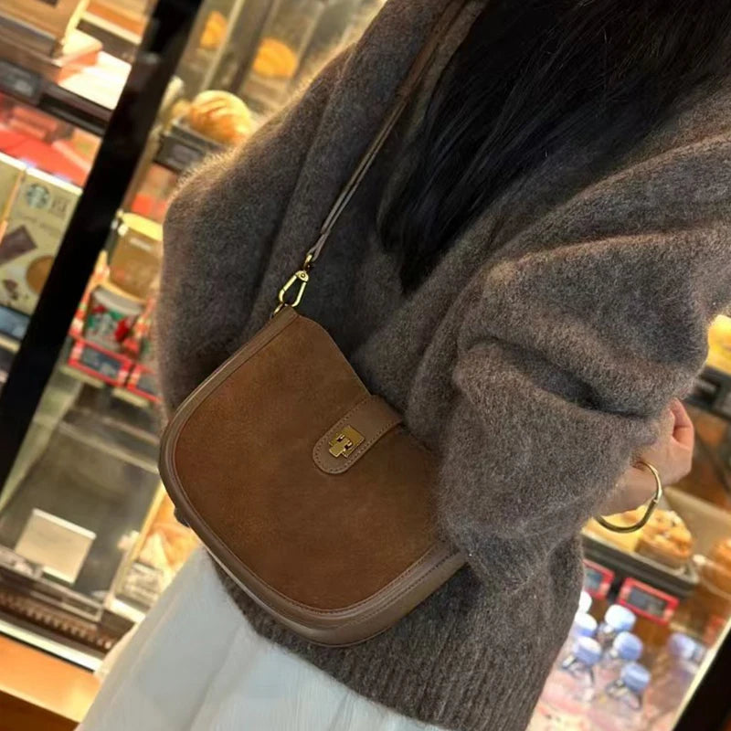 Women Cowhide Genuine Leather Shoulder Bag - Luxury Design Handbag-Shoulder Bag-Brown-Free Shipping Leatheretro