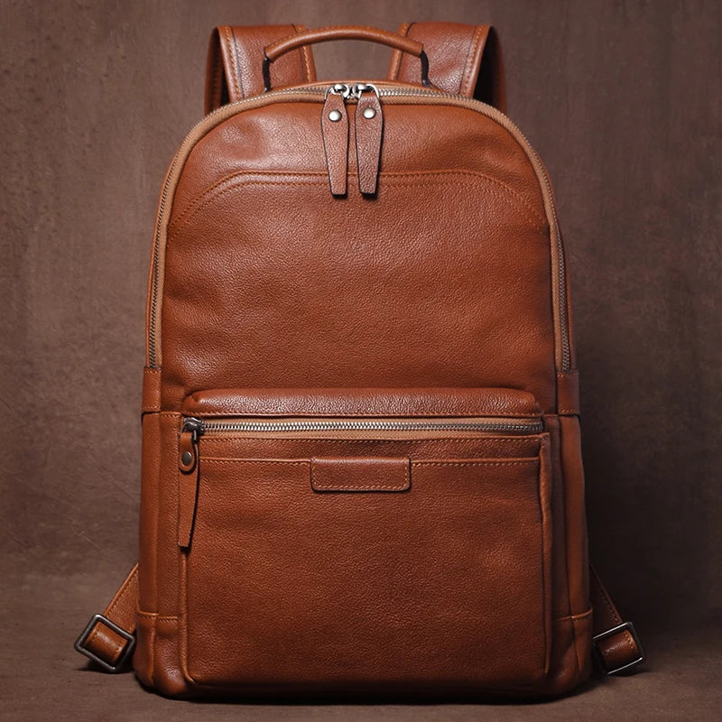 Luxury Leather Laptop Travel Backpack - Premium Professional Business Backpacks-Backpacks-Brown-Free Shipping Leatheretro