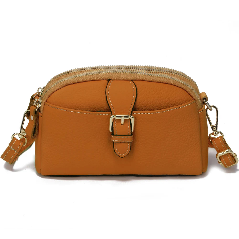 Women’s Leather Wristlet Crossbody Phone Bag-Handbags-Bronze-Free Shipping Leatheretro