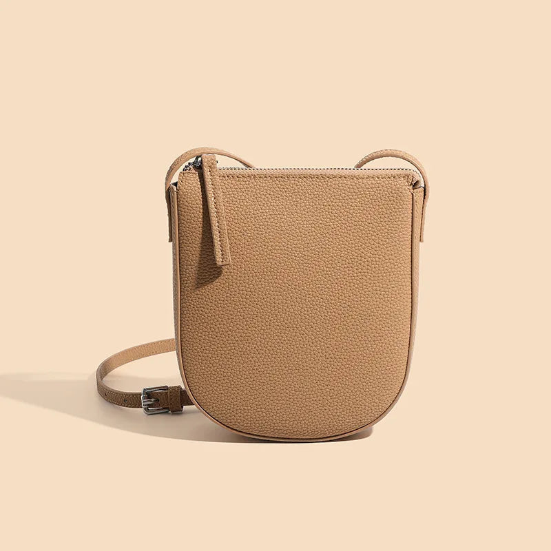 Women's Genuine Leather Messenger Phone Bag-Clutch-Brown-Free Shipping Leatheretro