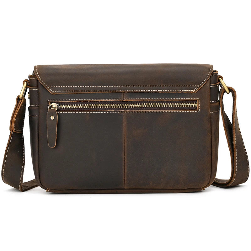 Genuine Leather Male Female Crossbody Bag-Handbags-Brown-Free Shipping Leatheretro
