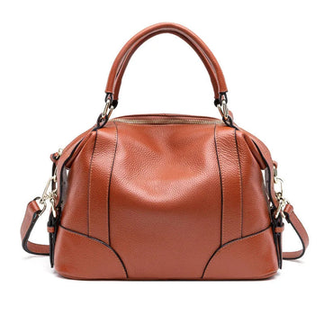 Top Layer Cowhide Handbag – All-Match Genuine Leather Bag for Women-Handbags-Brown-Free Shipping Leatheretro