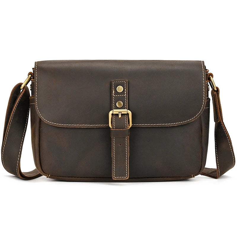 Genuine Leather Male Female Crossbody Bag-Handbags-Brown-Free Shipping Leatheretro