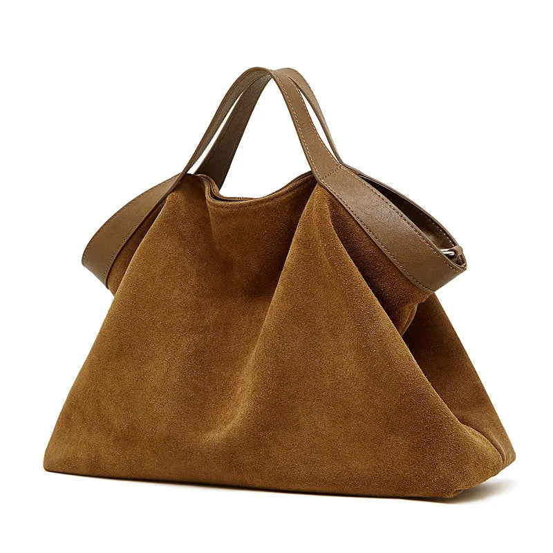 Lage Capacity Female Shoulder Crossbody Bag - Cowhide Commuting Handbags-Shoulder Bag-Brown-Free Shipping Leatheretro