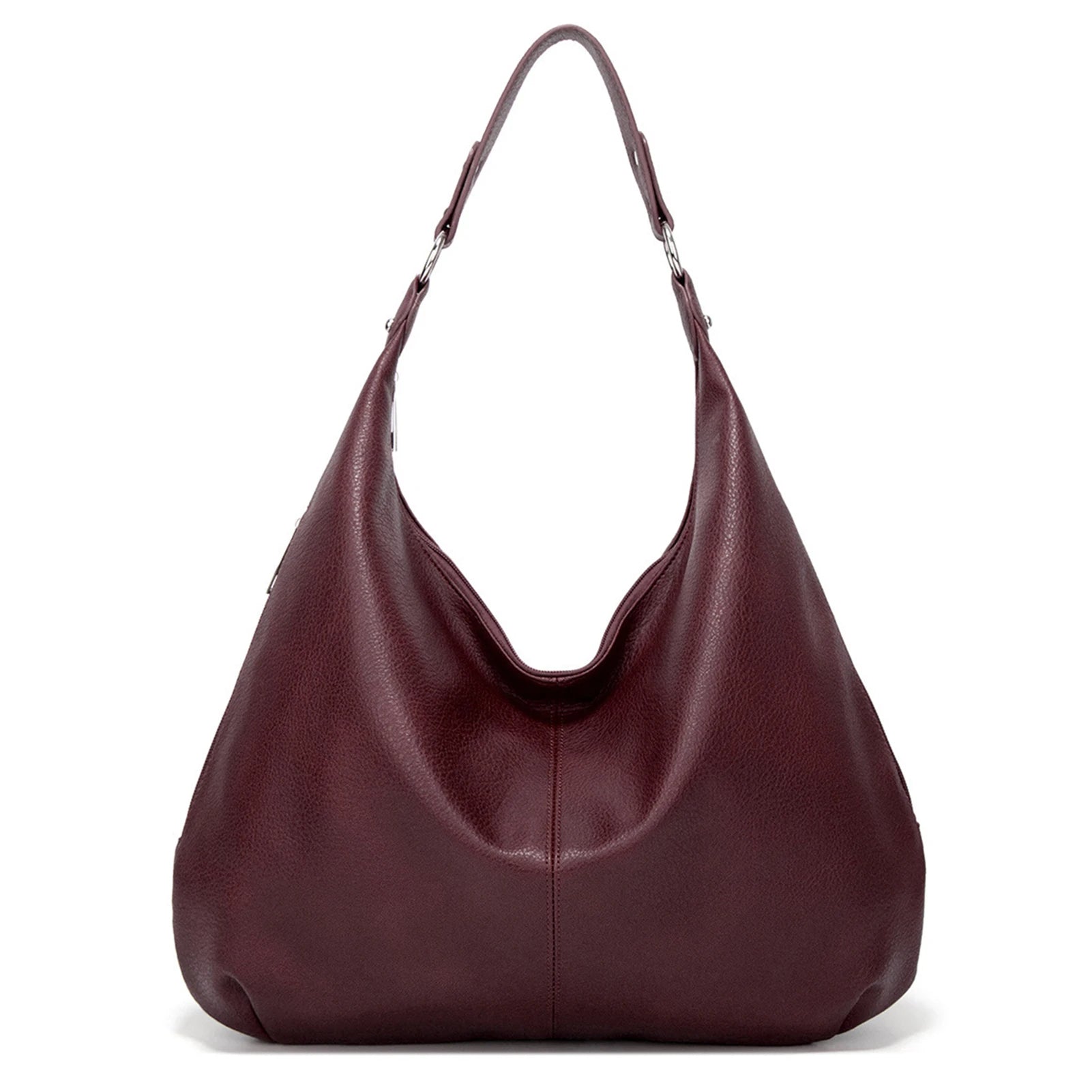 Fashion Hobo Bags for Women Soft Slouchy Bag-Tote Bag-Burgundy-Free Shipping Leatheretro