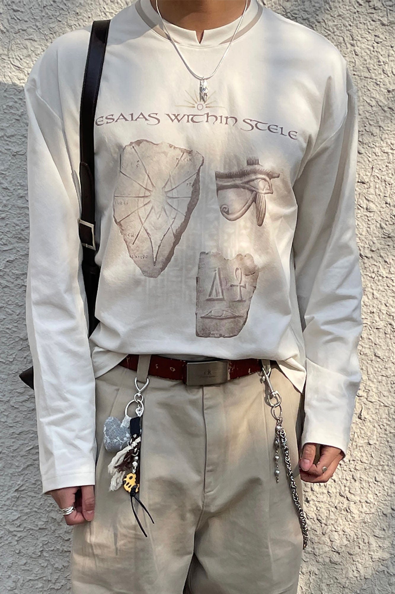 ESAIAS Distressed Stele Long Sleeve Tee-L/S Tee-XS-Free Shipping Leatheretro