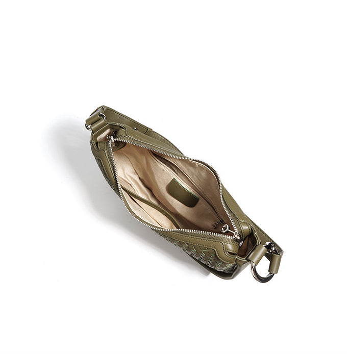 Woven Leather Crescent Bag – Stylish Boho Shoulder Bag-Shoulder Bags-White - 31*7*22cm-Free Shipping Leatheretro