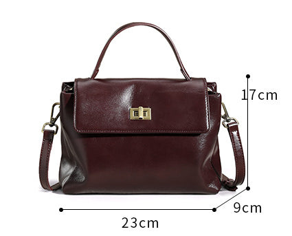 Genuine Top-Grain Soft Cowhide Leather Crossbody Bag-Handbags-Light Brown-Free Shipping Leatheretro