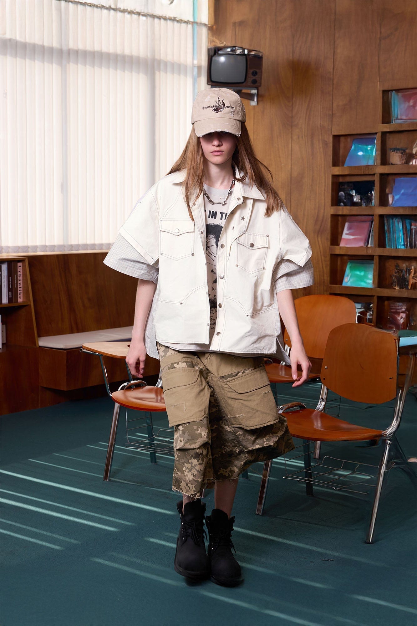 ERROR CODE ROBOT Multi-Studded Faux-Layer Short Sleeve Half Shirt-Half shirt-S-Free Shipping Leatheretro